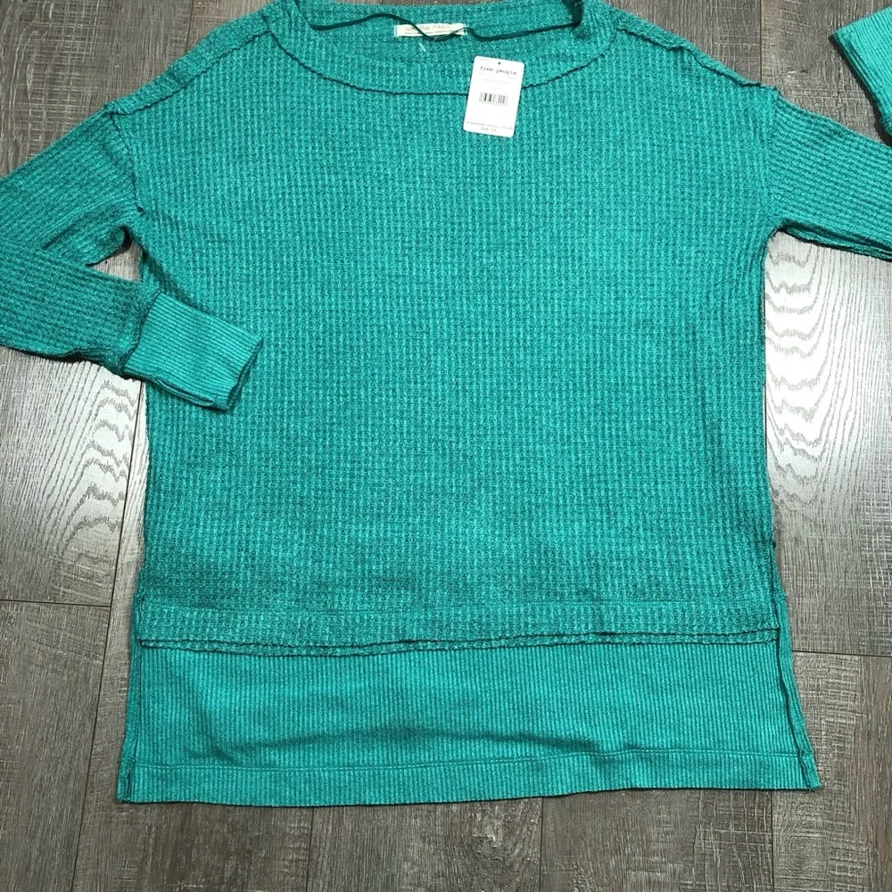 Free people North Shore Aqua Bright Thermal Tunic Size Small